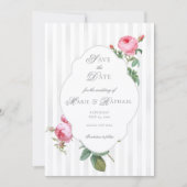 Romantische chic Franse roos botanische bruiloft Save The Date (Voorkant)