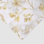Romantische Chic Goud Witte Bloemachtige Bruiloft Tissuepapier (Detail)