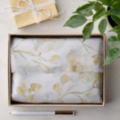 Romantische Chic Goud Witte Bloemachtige Bruiloft Tissuepapier (Geschenk)