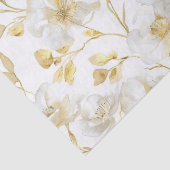 Romantische Chic Goud Witte Bloemrijke Bruids-Show Tissuepapier (Detail)