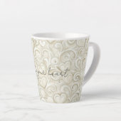 Romantische Chic Hartkrullen Latte Mok (Rechterhoek)