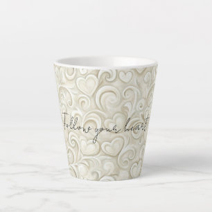 Romantische Chic Hartkrullen  Latte Mok