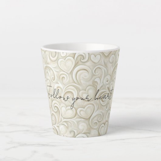 Romantische Chic Hartkrullen Latte Mok (Voorkant)