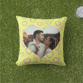 Romantische chic hartpatroon foto buitenkussen