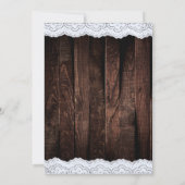 Romantische Chic Kant en Rustiek Donker Hout Kaart (Achterkant)