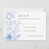 Romantische Chic Klassieke Bloemen Trouw RSVP Kaar Bedankkaart (Voorkant)