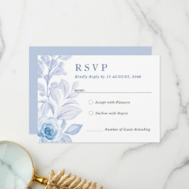 Romantische Chic Klassieke Bloemen Trouw RSVP Kaar Bedankkaart