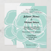 Romantische Chic Mint Roos bruiloft Kaart (Voorkant / Achterkant)