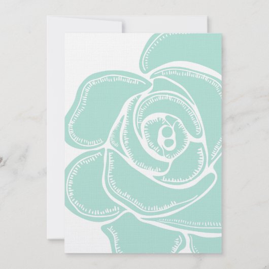Romantische Chic Mint Roos bruiloft Kaart (Achterkant)