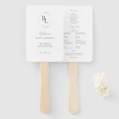 Romantische Chic Monogrammed Initialen Bruiloft Handwaaier (Voorkant en achterkant)