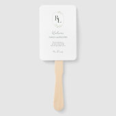 Romantische Chic Monogrammed Initialen Bruiloft Handwaaier (Voorkant)