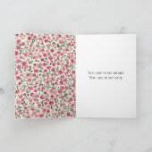 Romantische Chic Pink Roses Floral Forever Love Kaart (Binnen)