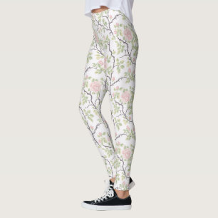 Romantische chic roze bloemen leggings