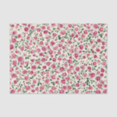 Romantische Chic Roze Rozen Bloemig Tissuepapier (Voorkant)