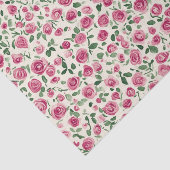 Romantische Chic Roze Rozen Bloemig Tissuepapier (Detail)