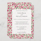 Romantische Chic Rozen Bloemen Huwelijk Kaart (Voorkant / Achterkant)