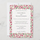 Romantische Chic Rozen Bloemen Huwelijk Kaart (Voorkant)