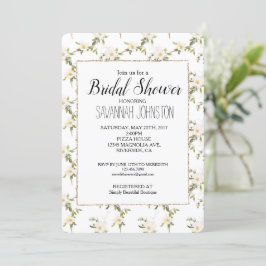 Romantische chic witte bloemen bruidsmeisjesfeest kaart