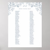 Romantische Chinoiserie Antiek Blauwe Zitting Graf Poster (Voorkant)