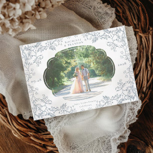 Romantische Chinoiserie Antiek Frans Blauw Foto Save The Date