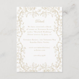 Romantische Chinoiserie Antiek Franse gouden bruil Informatiekaartje