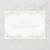 Romantische Chinoiserie Antiek Franse gouden bruil Informatiekaartje (Achterkant)