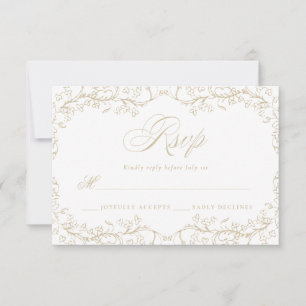 Romantische Chinoiserie Antiek Franse gouden bruil RSVP Kaartje