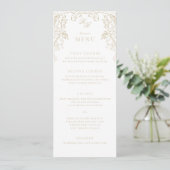 Romantische Chinoiserie Antiek Gold Wedding Menu (Staand voorkant)