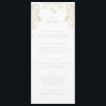 Romantische Chinoiserie Antiek Gold Wedding Menu<br><div class="desc">Elegant Wedding Menu,  platte kaart met bewerkbare titel en tekst.</div>