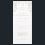 Romantische Chinoiserie Antiek Gold Wedding Menu<br><div class="desc">Elegant Wedding Menu,  platte kaart met bewerkbare titel en tekst.</div>