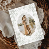 Romantische Chinoiserie Antiek Sage Green Foto Save The Date