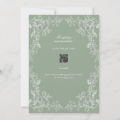 Romantische Chinoiserie Antiek Sage Green Foto Save The Date (Achterkant)
