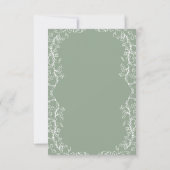 Romantische Chinoiserie Antiek Sage Green Wedding RSVP Kaartje (Achterkant)