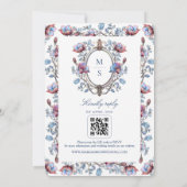 Romantische Chinoiserie Fotobruiloft Kaart (Achterkant)