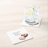 Romantische Chocolade Aardbei Harten Bruiloft Fees Kartonnen Onderzetters (Insitu)