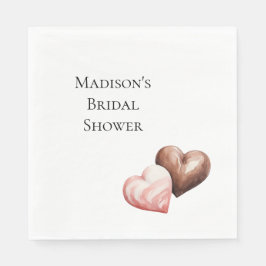 Romantische Chocolade Aardbei Harten Bruiloft Fees Servet