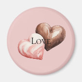 Romantische chocolade aardbeien harten magneet (Voorkant)