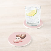 Romantische chocolade aardbeien harten zandsteen onderzetter (Zijkant)