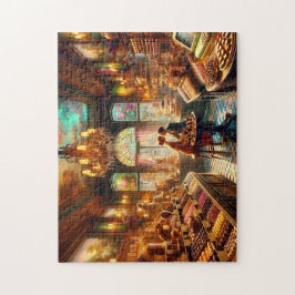 Romantische Chocoladewinkel Scene van een Parijse Legpuzzel