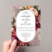 Romantische chrysant acryl uitnodigingen (Insitu (Draagbaar))