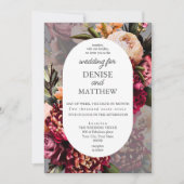 Romantische chrysant op gebeitelde stenen bruiloft kaart (Voorkant)