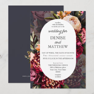 Romantische Chrysant op Polar Night Wedding Kaart