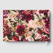 Romantische chrysant op roze herfstdraad gastenboek (Achterkant)