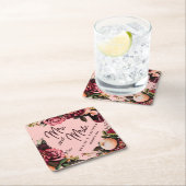 Romantische chrysant op roze herfstdraad kartonnen onderzetters (Insitu)