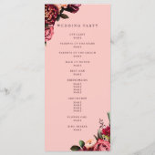 Romantische chrysant op roze herfstdraad programmakaart (Achterkant)