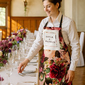 Romantische chrysant op roze herfstdraad schort