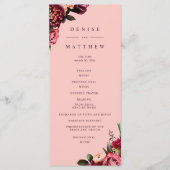 Romantische chrysant op roze herfstdraadspinragzij programmakaart (Voorkant)