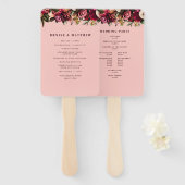 Romantische chrysant op roze spinnenwebzijde handwaaier (Voorkant en achterkant)