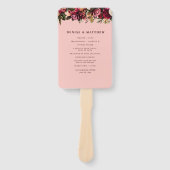 Romantische chrysant op roze spinnenwebzijde handwaaier (Voorkant)