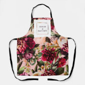 Romantische chrysant op roze spinnenwebzijde schort (Voorkant)